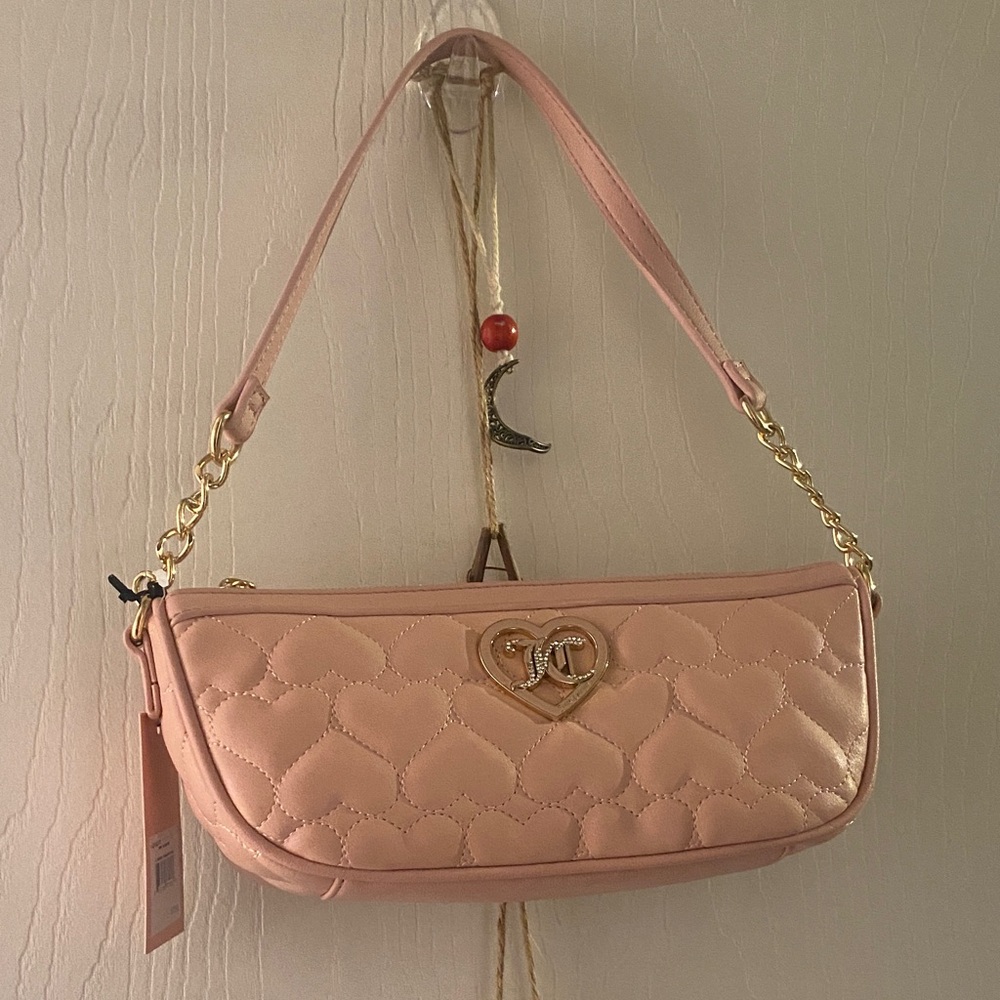 Juicy couture Pink Heart-Patterned Shoulder Bag nwt - Picture 1 of 5